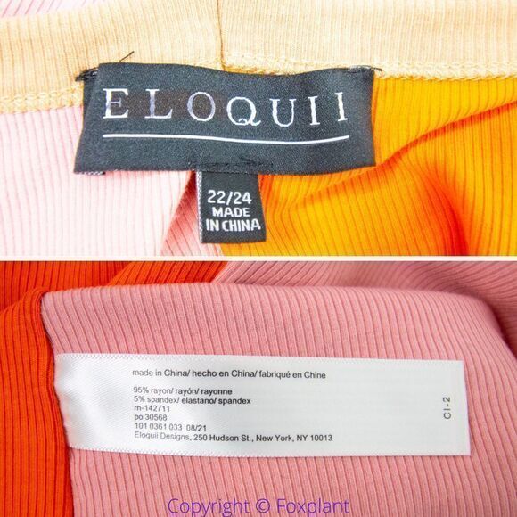 NEW Eloquii Pink Orange Patchwork Color Block Top, size 22/24 - Picture 16 of 16